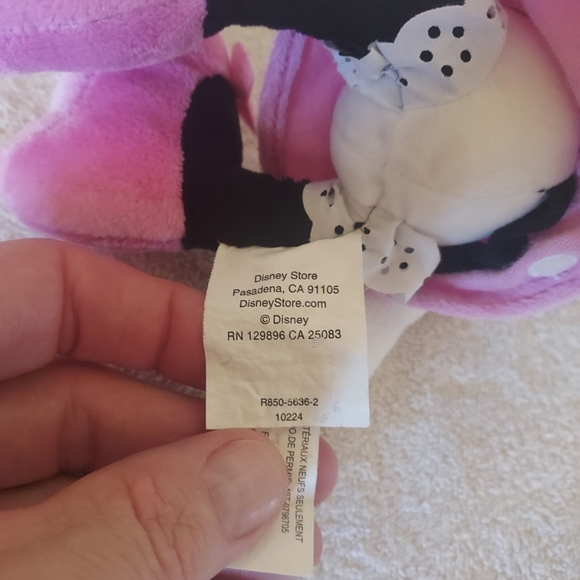 Disney Store Minnie Mouse Plush Pink Polka Dots 9" Stuffed Animal Nwot Adorable - Picture 7 of 7
